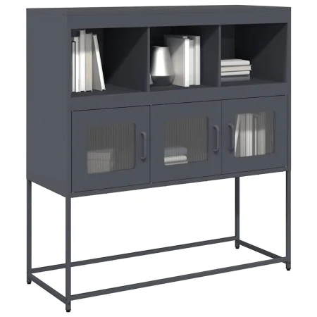 Aparador de acero laminado en frío antracita 100,5x39x107 cm by , Sideboards - Ref: Foro24-853418, Price: 118,89 €, Discount: %