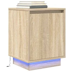 Mesilla de noche con luces LED roble Sonoma 38x34x50 cm by , Nightstands - Ref: Foro24-861269, Price: 47,78 €, Discount: %