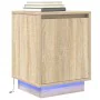 Mesilla de noche con luces LED roble Sonoma 38x34x50 cm by , Nightstands - Ref: Foro24-861269, Price: 47,72 €, Discount: %
