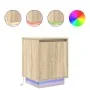 Mesilla de noche con luces LED roble Sonoma 38x34x50 cm by , Nightstands - Ref: Foro24-861269, Price: 47,72 €, Discount: %