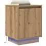 Mesilla de noche con luces LED roble artesanal 38x34x50 cm by , Nightstands - Ref: Foro24-861281, Price: 46,92 €, Discount: %