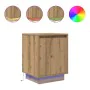 Mesilla de noche con luces LED roble artesanal 38x34x50 cm by , Nightstands - Ref: Foro24-861281, Price: 46,92 €, Discount: %