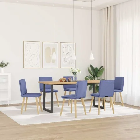 Sillas de comedor 6 uds tela azul jeans de , Sillas de comedor - Ref: Foro24-3315635, Precio: 314,55 €, Descuento: %