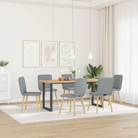 Sillas de comedor 6 unidades de tela gris claro de , Sillas de comedor - Ref: Foro24-3315590, Precio: 299,31 €, Descuento: %