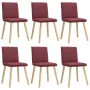 Sillas de comedor 6 unidades tela rojo tinto de , Sillas de comedor - Ref: Foro24-3315628, Precio: 314,55 €, Descuento: %