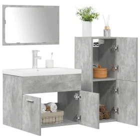 Juego muebles de baño 4 pzas madera contrachapada gris hormigón von , Badezimmermöbel - Ref: Foro24-3324902, Preis: 235,80 €,...