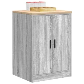 Armario de garaje de madera maciza pino gris Sonoma 60x51x85 cm by , Armarios industriales - Ref: Foro24-860576, Price: 87,33...