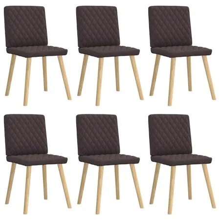 Sillas de comedor 6 unidades tela marrón oscuro de , Sillas de comedor - Ref: Foro24-3315495, Precio: 297,73 €, Descuento: %
