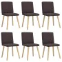 Sillas de comedor 6 unidades tela marrón oscuro de , Sillas de comedor - Ref: Foro24-3315495, Precio: 297,73 €, Descuento: %