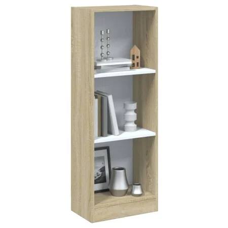 Estantería de 3 niveles madera blanco roble Sonoma 40x24x109 cm de , Librerías y estanterías - Ref: Foro24-800833, Precio: 50...