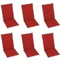Sillas de jardín 6 uds madera maciza de teca cojines rojo von , Gartenstühle - Ref: Foro24-3065566, Preis: 786,85 €, Rabatt: %