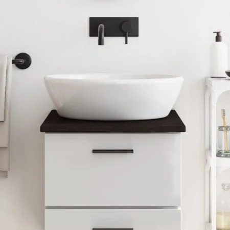 Encimera baño madera maciza tratada marrón oscuro 40x60x2 cm de , Encimeras - Ref: Foro24-3156194, Precio: 42,71 €, Descuento: %