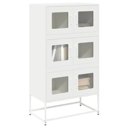 Aparador de acero blanco 68x39x123 cm de , Aparadores - Ref: Foro24-853355, Precio: 136,43 €, Descuento: %