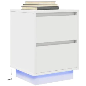 Mesilla de noche con luces LED blanca 38x34x50 cm by , Nightstands - Ref: Foro24-861283, Price: 57,68 €, Discount: %
