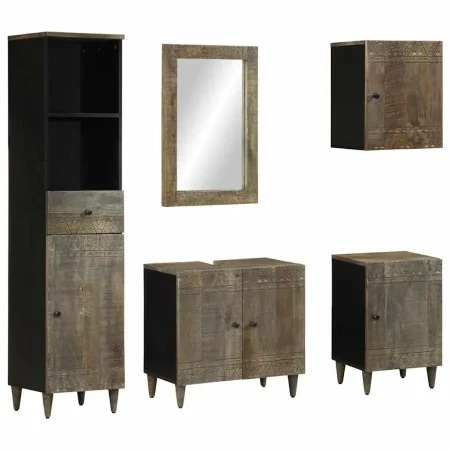 Conjunto de muebles de baño 5 piezas madera maciza de mango by , Bathroom furniture - Ref: Foro24-3310021, Price: 450,80 €, D...