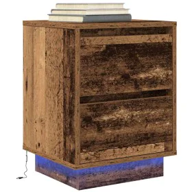 Mesilla de noche con luces LED madera vieja 38x34x50 cm by , Nightstands - Ref: Foro24-861297, Price: 56,54 €, Discount: %