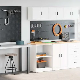 Armarios 2 uds para garaje madera de ingeniería blanco by , Armarios industriales - Ref: Foro24-3328278, Price: 107,29 €, Dis...