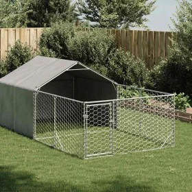 Caseta perros exterior con corral 4x2x1,5 m acero galvanizado von , Hundehütten - Ref: Foro24-3329235, Preis: 182,81 €, Rabat...
