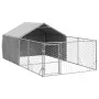 Caseta perros exterior con corral 4x2x1,5 m acero galvanizado by , Dog kennels - Ref: Foro24-3329235, Price: 190,28 €, Discou...