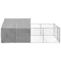 Caseta perros exterior con corral 4x2x1,5 m acero galvanizado by , Dog kennels - Ref: Foro24-3329235, Price: 190,28 €, Discou...