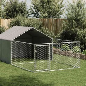 Caseta perros exterior con corral 7x2x1,5 m acero galvanizado von , Hundehütten - Ref: Foro24-3329237, Preis: 230,73 €, Rabat...