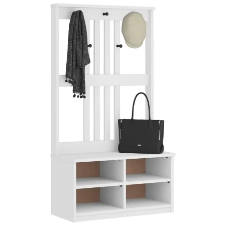 Perchero de entrada SANDENS madera pino blanco 87x40x159,5 cm de , Bancos para recibidores y almacenamiento - Ref: Foro24-401...