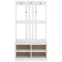 Perchero de entrada SANDENS madera pino blanco 87x40x159,5 cm de , Bancos para recibidores y almacenamiento - Ref: Foro24-401...