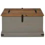Baúl de almacenamiento HALDEN gris 91x91x47 cm madera maciza de , Baúles de almacenamiento - Ref: Foro24-4018407, Precio: 235...
