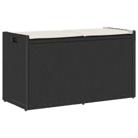 Banco de almacenaje con cojín ratán sintético negro 100 cm by , garden benches - Ref: Foro24-4104060, Price: 141,17 €, Discou...