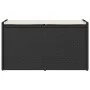 Banco de almacenaje con cojín ratán sintético negro 100 cm de , Bancos de jardín - Ref: Foro24-4104060, Precio: 141,17 €, Des...