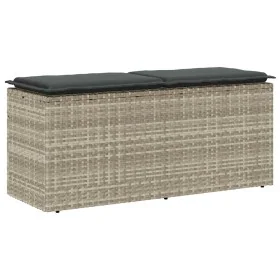 Banco jardín con cojín ratán sintético gris claro 110x40x44cm von , Gartenbänke - Ref: Foro24-4104150, Preis: 103,82 €, Rabat...