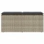 Banco jardín con cojín ratán sintético gris claro 110x40x44cm de , Bancos de jardín - Ref: Foro24-4104150, Precio: 104,56 €, ...