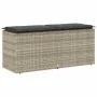Banco jardín con cojín ratán sintético gris claro 110x40x44cm de , Bancos de jardín - Ref: Foro24-4104150, Precio: 104,56 €, ...