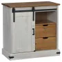 Aparador HALDEN con puerta corredera blanco 80x40x80 cm de , Aparadores - Ref: Foro24-4018418, Precio: 202,66 €, Descuento: %