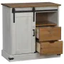 Aparador HALDEN con puerta corredera blanco 80x40x80 cm de , Aparadores - Ref: Foro24-4018418, Precio: 202,66 €, Descuento: %