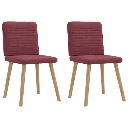 Sillas de comedor 2 unidades tela rojo tinto de , Sillas de comedor - Ref: Foro24-4101147, Precio: 103,24 €, Descuento: %