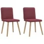 Sillas de comedor 2 unidades tela rojo tinto de , Sillas de comedor - Ref: Foro24-4101147, Precio: 103,24 €, Descuento: %