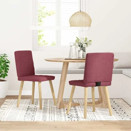 Sillas de comedor 2 unidades tela rojo tinto de , Sillas de comedor - Ref: Foro24-4101124, Precio: 103,64 €, Descuento: %