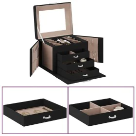 Joyero de 4 niveles con espejo y cerradura 22,5x17,5x16,5 cm de , Soportes para joyería - Ref: Foro24-4103561, Precio: 35,16 ...