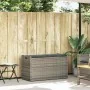 Banco de almacenaje con cojín gris 100 cm ratán sintético by , garden benches - Ref: Foro24-4104062, Price: 133,66 €, Discoun...