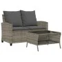 Sofá jardín de 2 plazas con cojín y mesa gris ratán sintético by , Outdoor sofas - Ref: Foro24-4103847, Price: 206,75 €, Disc...