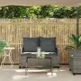 Sofá jardín de 2 plazas con cojín y mesa gris ratán sintético by , Outdoor sofas - Ref: Foro24-4103847, Price: 206,75 €, Disc...