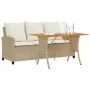 Sofá jardín de 3 plazas con cojín y mesa beige ratán sintético von , Outdoor-Sofas - Ref: Foro24-4103858, Preis: 281,05 €, Ra...