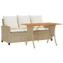 Sofá jardín de 3 plazas con cojín y mesa beige ratán sintético von , Outdoor-Sofas - Ref: Foro24-4103858, Preis: 281,05 €, Ra...