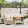 Sofá jardín de 3 plazas con cojín y mesa beige ratán sintético von , Outdoor-Sofas - Ref: Foro24-4103858, Preis: 281,05 €, Ra...