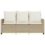 Sofá jardín de 3 plazas con cojín y mesa beige ratán sintético von , Outdoor-Sofas - Ref: Foro24-4103858, Preis: 281,05 €, Ra...