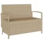 Banco de jardín con almacenaje y cojín beige ratán sintético von , Gartenbänke - Ref: Foro24-4104214, Preis: 232,38 €, Rabatt: %