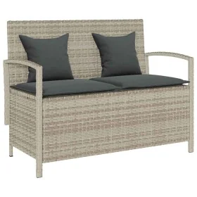 Banco de jardín con almacenaje y cojín gris claro by , garden benches - Ref: Foro24-4104216, Price: 208,42 €, Discount: %
