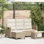 Sofá de jardín reclinable con cojines en forma de L beige by , Outdoor sofas - Ref: Foro24-4108242, Price: 354,58 €, Discount: %