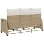 Sofá de jardín reclinable con cojines en forma de L beige by , Outdoor sofas - Ref: Foro24-4108242, Price: 354,58 €, Discount: %